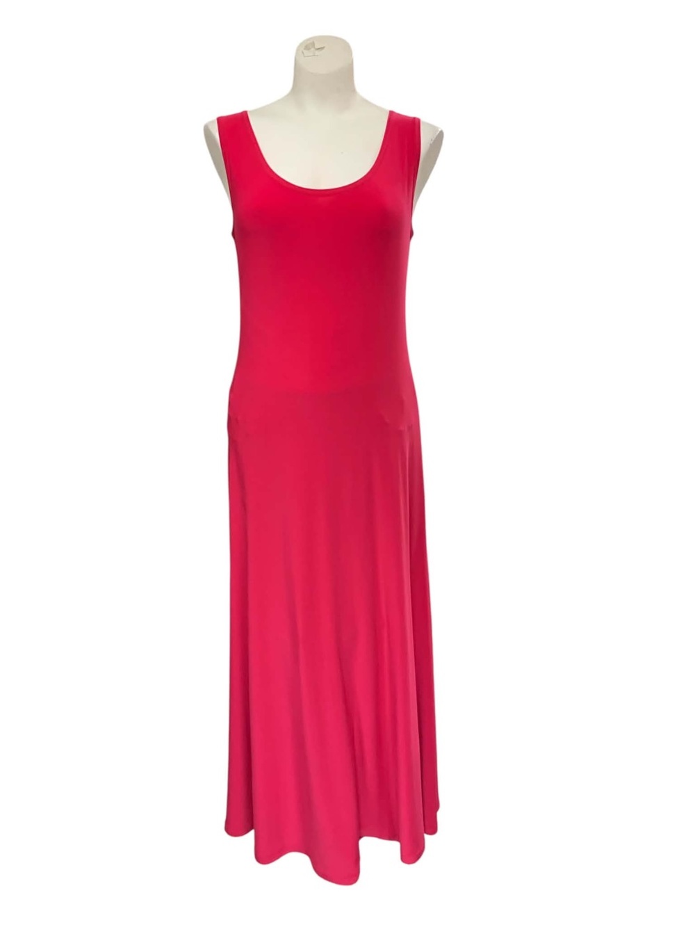 Sympli Sleeveless Scoop Maxi Dress in Bright Pink Size M